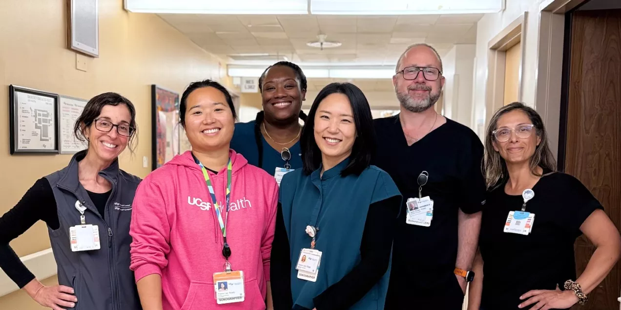 Sonographers Jane Glover, Angela Lee, Evette Iweka, Soyeon Lind, Jason Rouse, and Catherine Lindo-Evensen.