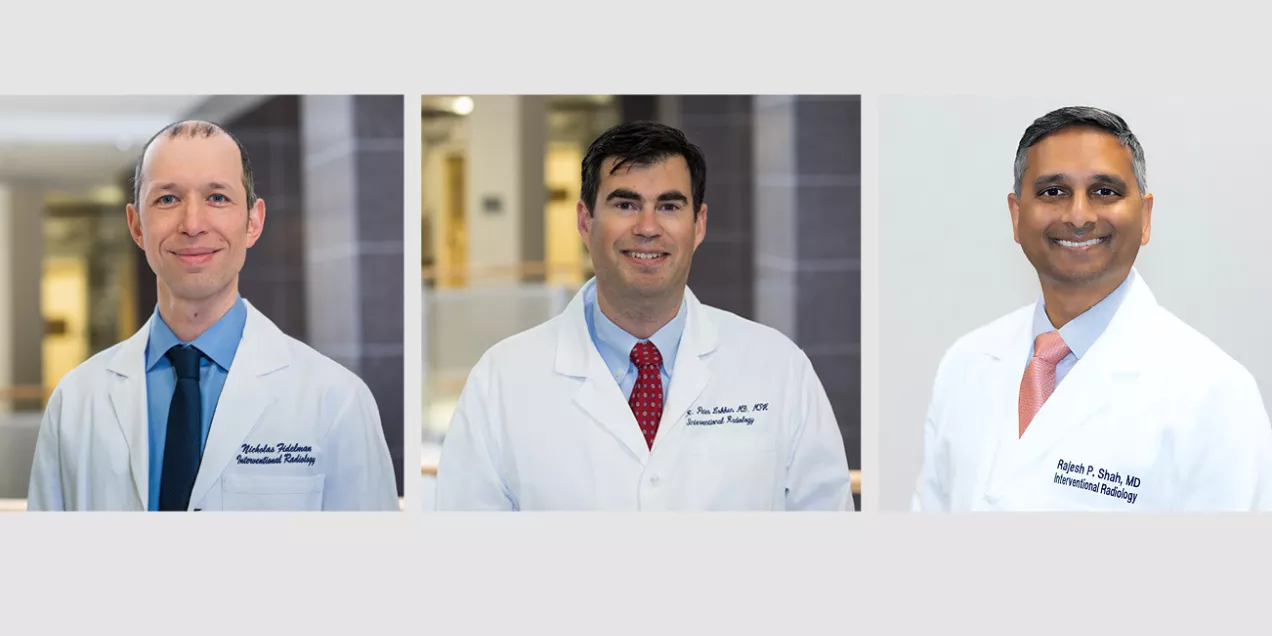 Left to right: Nicholas Fidelman, MD, R. Peter Lokken, MD, and Rajesh Shah, MD