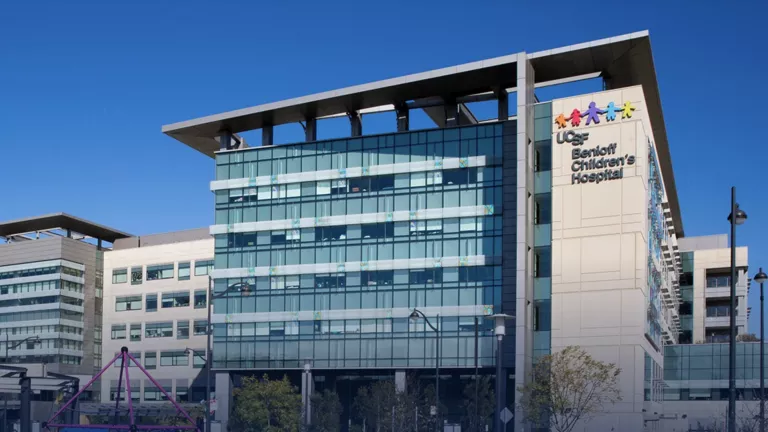 View of building from outside of UCSF Benioff Children's Hospital San Francisco.
