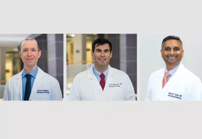 Left to right: Nicholas Fidelman, MD, R. Peter Lokken, MD, and Rajesh Shah, MD